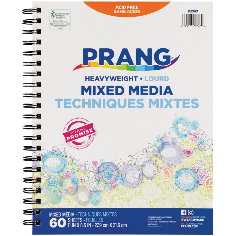 Prang (Formerly Art Street) Mixed Media Journal, Heavyweight, 8.5" x 11", 60 Sheets - Image 1